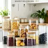 Frasco rectangular de vidrio de borosilicato de alta calidad, sellado, para uso en la cocina, ideal para almacenar dulces, especias y té.