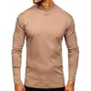 Camiseta interior negra de alta gama para hombre, de manga larga, corte ajustado, con cuello, adecuada para primavera y otoño