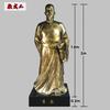 Escultura de campus de plástico reforzado con fibra de vidrio para exteriores, estatua del poeta Bai Juyi de la dinastía Tang, figura famosa de una antigua celebridad, escultura de cobre fundido