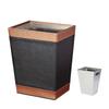 GPX-45J 45K Bote de Basura Descubierto Hogar Hotel Baño Cubo de Cuero de Doble Capa para Habitación