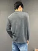 Diseño de alta gama cuello redondo primavera y otoño texturizado cepillado casual para ir al trabajo fitness transpirable exterior manga larga camiseta