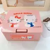 Caja de Almacenamiento Hello Kitty Estilo Ins Tapa Caja Pequeña Escritorio Almacenamiento Tarjetas Pequeñas Almacenamiento Escombros Estudiante Linda