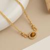 Aretes Pulsera Anillo Collar de Piedra Ojo de Tigre Perla Retro Francés Maillard Set de Lujo Accesible Nicho para Mujer Accesorios