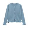 Amazon Ropa de Mujer Transfronteriza 2025 Primavera Nuevo Estilo Europeo y Americano Moda Cuello Redondo Volantes en Capas Chaqueta de Punto para Mujer