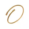 Pulsera Trenzada de Acero Inoxidable Tohm Color Galvanizado Conservador Joyería Simple y Única Pulsera Abierta Elástica en Forma de C Venta al por Mayor