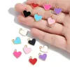 Geométrico Colgante Individual Corazón con Goteo de Aceite Accesorios de Joyería de Aleación Llavero de Corazón de Durazno para Bricolaje Accesorios para Pulsera Collar W568