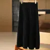 Nueva Falda de Punto de Lana Pura para Mujer Otoño e Invierno 2025, Falda de Color Sólido Acanalada Brillante de Cintura Alta de Longitud Media