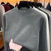 Suéter Masculino Jacquard Gola Redonda Manga Longa Outono/Inverno 2026 Casual Quente Amigo da Pele Malha Camisa Base Fabricante Atacado