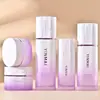 Estoque de Ponto de Veia Prateada 40-120ml Conjunto de Frascos Série Glacier Embalagem para Skincare Frascos de Vidro para Loção Potes com Dosador para Creme