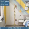 Perchero de madera maciza para la sala de estar, colgador de ropa y bolsos de pie, estante de almacenamiento de ropa simple y moderno estilo rama de árbol para el hogar y el dormitorio