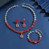 Lujoso Collar de Cristal para Mujer Estilo Retro Francés Palacio Hong Kong Cadena Clavicular Elegante Rubí Set de Collares de Cena para Mujer
