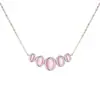 Conjunto de Colar Europeu e Americano Transfronteiriço de Zircônia, Pingente Rosa, Joia de Corrente para Clavícula, Design de Nicho, Versátil, de Alto Padrão, Romântico