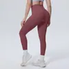 Nuevos pantalones de yoga ajustados de color liso, cintura alta, alta elasticidad, sin costuras, estilo europeo y americano, levantamiento de glúteos, para deportes, correr y fitness