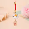 Cerâmica cartoon tridimensional sprint lucky cat mobile phone chain chaveiro gato bonito lucky pingente atacado