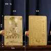 Nueva Tarjeta Dorada de los Ocho Santos Patronos del Zodiaco 5*8, Año Animal, Material Metálico, Tarjeta de Bendición Auspiciosa y Segura