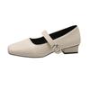 Zapatos Mary Jane Francés Brisa de Tarde Noche Aumento de Altura para Mujer 2025 Primavera y Otoño Nuevos Zapatos de Capa Única de Boca Baja y Tacón Bajo para Vestir