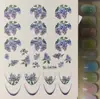 Adesivos de unhas com relevo floral folha de ouro transfronteiriços, design floral 3D estampado a quente, padrão floral fresco, adesivos de unhas DIY, estilo SL