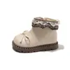 Botas de Couro com Laço e Renda para Meninas Outono 2026 botinhas infantis de sola macia botas de cano curto para crianças