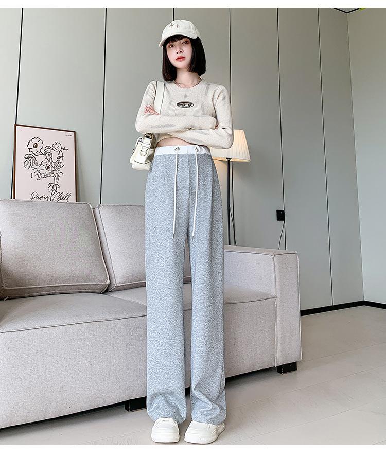 抽绳薄款外穿显瘦宽松阔腿裤