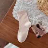 Vibras Dulces y Atmosféricas~ Calcetines Rosas Femeninos con Moño para Mujer, Estilo Coreano Primavera y Verano, Transpirables, Absorbentes de Sudor, Versátiles Calcetines de Algodón Sin Costuras