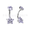 Jiangtitanium F136 Titanio Clavo de Ombligo Estrella Circonita Cruz Aleación de Titanio G23 Joyería para Piercing Corporal Anillo de Ombligo