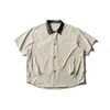 Yidao Vintage 2025 Verão Nova Marca da Moda ao Ar Livre Blusa Color Block Fresca de Secagem Rápida Nicho Solta de Manga Curta