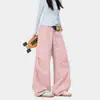 Pantalones Casuales Plegados de Paracaídas para Deportes al Aire Libre para Hombres y Mujeres Primavera 2026 Nuevo Color Sólido Holgado Recto Pierna Ancha Largos