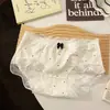 Braguitas vintage con lazo, frescas y sencillas, ribete de encaje sin costuras, entrepierna de algodón puro antibacteriano 10A, bragas de triángulo de nuevo estilo para niñas