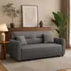 Sofá de cuero resistente a los arañazos de gato para salas de estar pequeñas, apartamentos de alquiler, tiendas de ropa, apartamentos modernos, sofá de línea recta simple, venta al por mayor