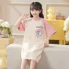 Pijama Infantil Niñas Verano Camisón Traje Delgado Niñas Pequeñas Princesa Niños Medianos y Grandes Estilo Dibujos Animados Ropa de Casa Holgada