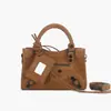 Bolso de Moda Transfronterizo Nuevo Bolso Cruzado Bolso de Mujer Bolso para Motocicleta Bolso Tote de Hombro Portátil de Alta Gama para Mujer
