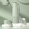 5 Copos Térmicos Simples com Tampa para Meninas, Aço Inoxidável 316, para Estudantes Indo para a Escola, Novo Modelo 2024, Fofo para Preparar Chá