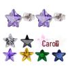 Brincos de Aço Titânio Modernos e Personalizados Estrela de Cinco Pontas Aaa8Mm Zircônia Colorida Pregos para Osso da Orelha Brincos Brilhantes Vendas Diretas da Fábrica