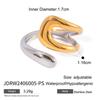 Jingqiao Anillo de Apertura Irregular de Acero Inoxidable Estilo Europeo y Americano Diseño Simple Anillo de Acero de Titanio Joyería Transfronteriza