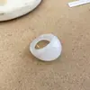 Anillo Redondo de Resina Retro Melillard Nicho Sensación de Alta Gama Lujo Ligero Versátil Anillo para Dedo Índice Anillo Simple de Temperamento para Mujeres