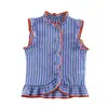 Roupa Feminina 2026 Verão Nova Moda Europeia e Americana Listrada em Camadas Decorativa Sem Mangas Camisa 7034543 400