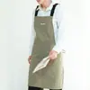 Delantal de Lona con Tirantes, Delantal Sencillo para Cocina, Cocinar y Tareas del Hogar, Ropa de Trabajo Práctica para Hombres y Mujeres, Logo Personalizable