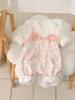 Roupa de Corpo de Bebê Lua Cheia Cem Dias Primavera e Outono Roupa de Bebê Primavera e Outono Super Fofa Princesa Estilo Ocidental Camada Dupla Roupa para Sair