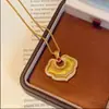 [Mismo Estilo que Laopu Weixue] Collar con Colgante Brújula de Ocho Tesoros Color Oro Arena para Mujer Collar con Cuerda y Colgante Dorado de Calabaza Jiaer