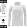 Camisas Polo, Vestuário Corporativo com Impressão de Logo, Camisas de Trabalho Gola Alta Manga Longa Outono e Inverno para Homens e Mulheres, Camisetas com Texto Bordado