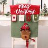 Decoraciones Navideñas Dibujos Animados Colorido Muñeco Estéreo Funda para Silla Cubierta para Mesa y Sillas Reno Accesorios de Decoración de Cocina Venta al por Mayor