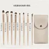 Cangzhou Set de 6 Pinceles para Sombra de Ojos de Cerdas Suaves Maquillaje de Ojos Difuminado Delineador de Ojos Hoja de Gusano Ojos Detalles Pincel Pequeño de Maquillaje