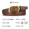 Nuevo Cinturón de Hebilla de Pasador de Aleación para Mujer, Cinturón Versátil de Cuero Genuino, Accesorio de Cinturón Simple de Gama Alta para Falda de Verano Europea y Americana