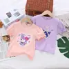 Camisetas de Verano Finas para Niñas Bebés y Niños Pequeños y Medianos de Manga Corta Lisas Ropa Dulce de Verano para Niñas Moderna