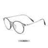 98024 Montura de Gafas Simple de Contorno de Metal Literario Retro para Mujer, Decoloración Anti Luz Azul, Se Puede Combinar con Montura de Gafas de Miopía Terminada