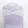 Suministro directo de fábrica en decoración de hotel y boda al por mayor funda de silla de spandex respaldo de arco flor tira de lentejuelas
