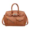 Bolsa de Platina Texturizada de Alta Qualidade para Mulheres, Novo Estilo Transfronteiriço, Bolsa de Mão de Grande Capacidade, Bolsa Kelly Retro Fashion para Ombro e Transversal
