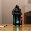 Portavelas de Vidrio Marroquí Estilo Europeo Transfronterizo, Lámpara de Viento de Metal, Taza Creativa de Velas de Aromaterapia, Adorno Decorativo de Hierro