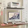 Estante de Almacenamiento para Impresora, Soporte Ajustable para Host de Computadora, Estante para Gabinete de Escritorio, Estante de Almacenamiento en Niveles para Escritorio