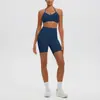 Conjunto de Quatro Peças: Leggings de Yoga Escovadas de Cintura Alta com Controle de Barriga, Regata de Sete Quartos Slim-Fit, Sutiã com Alças